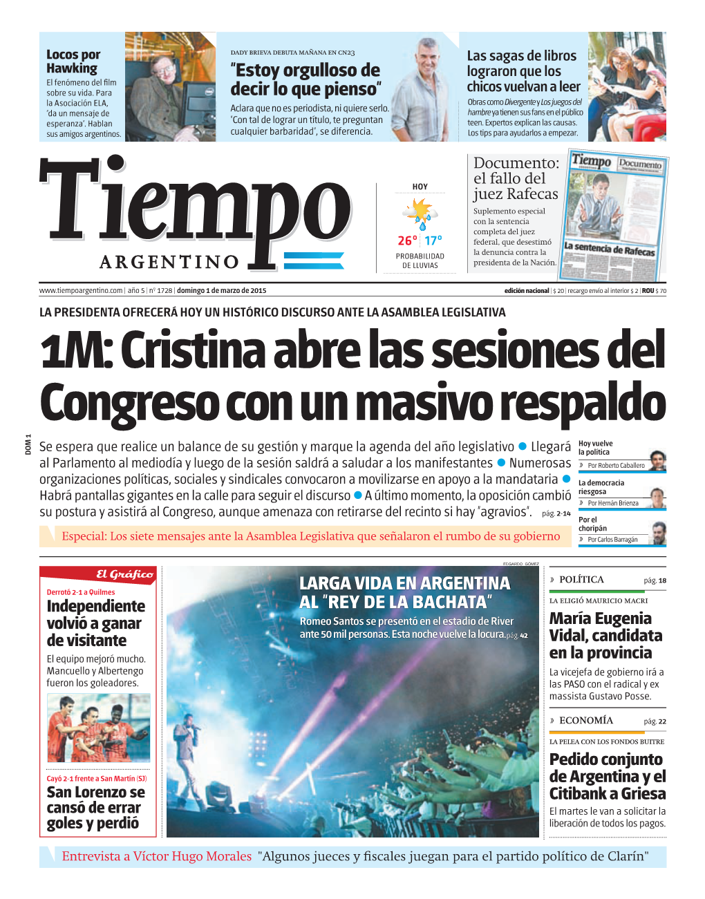 1M: Cristina Abre Las Sesiones Del Congreso Con Un Masivo Respaldo
