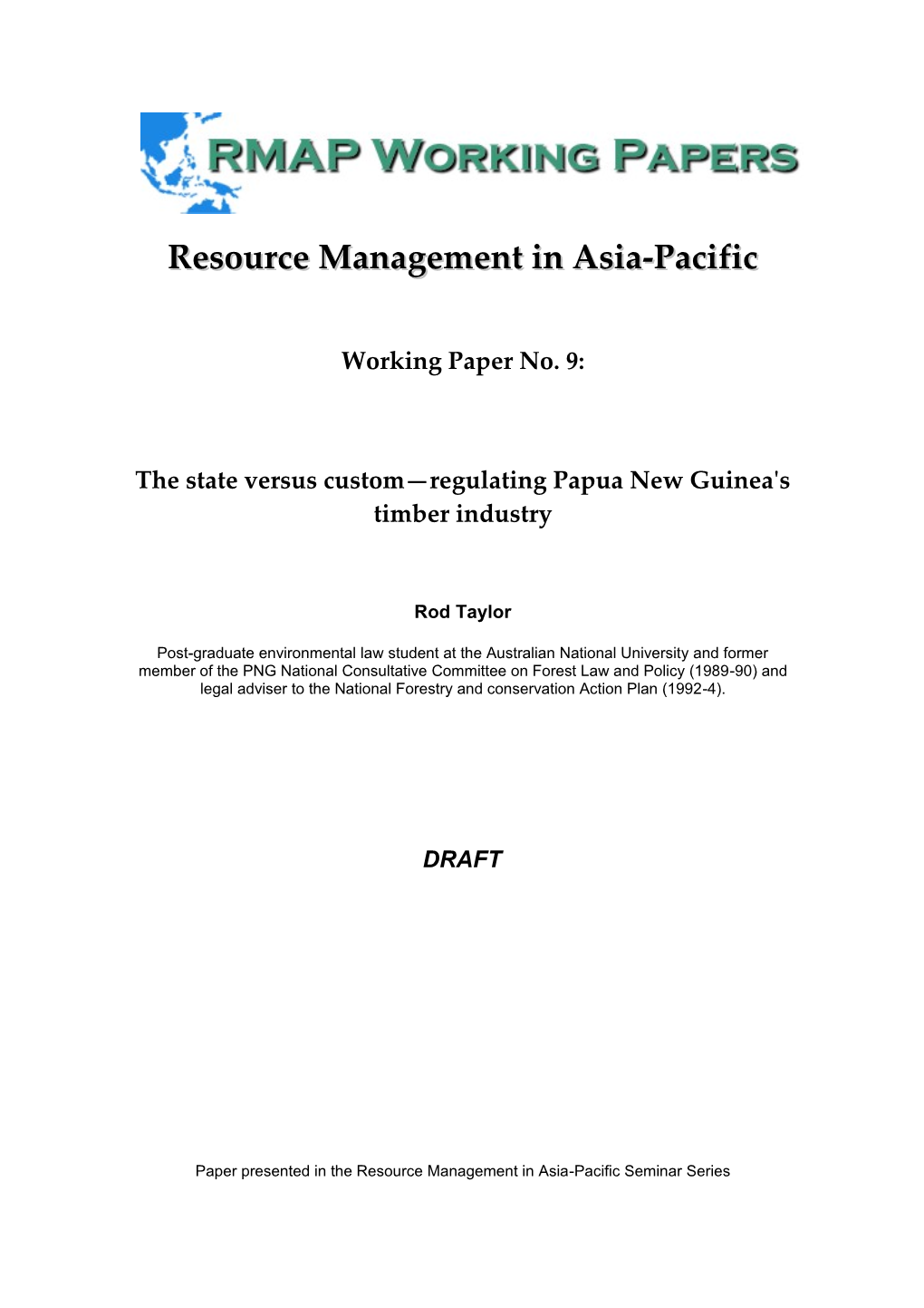 Resource Management in Asia-Pacific