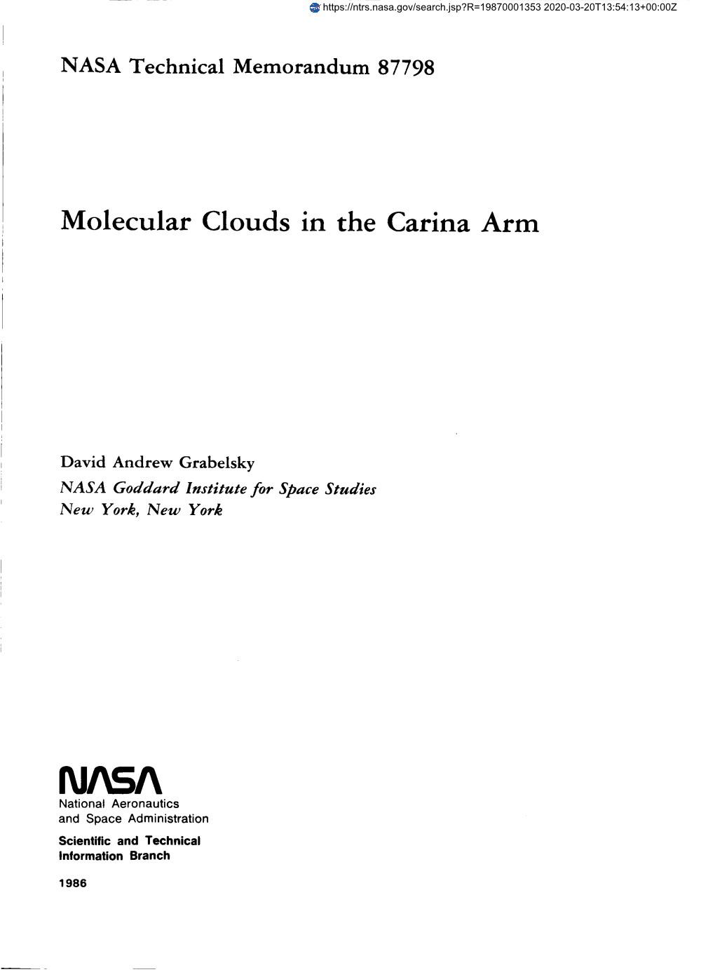 Molecular Clouds in the Carina Arm