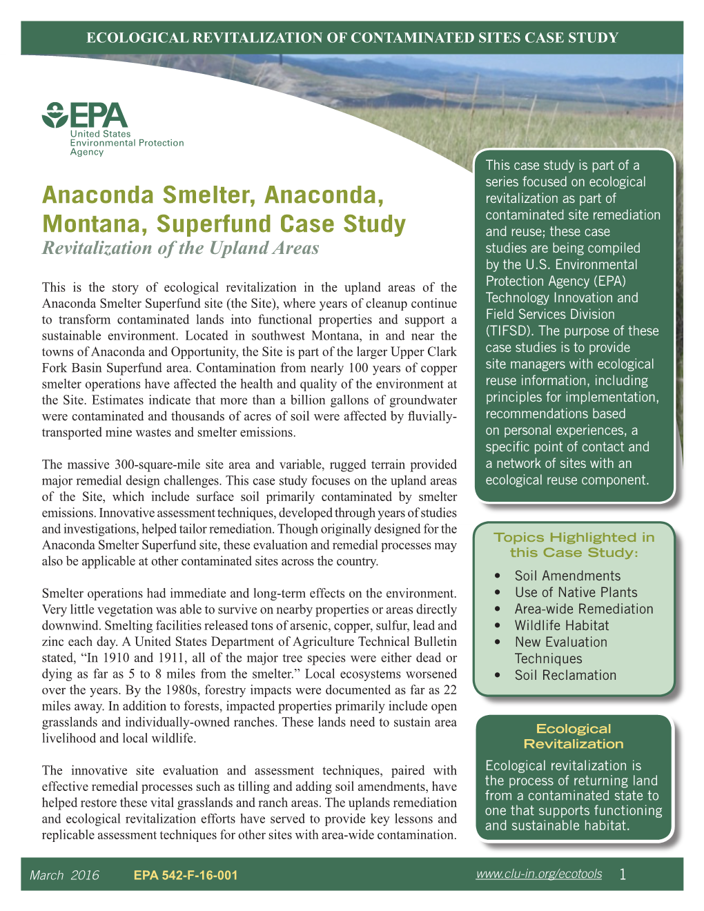 Anaconda Smelter, Montana, Superfund Case Study