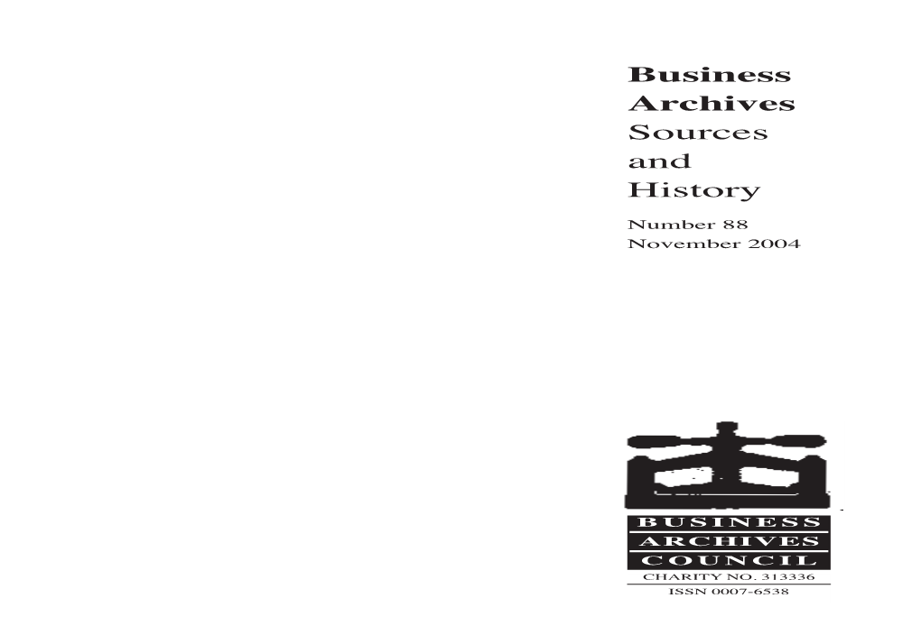 Business Archives Sources and History