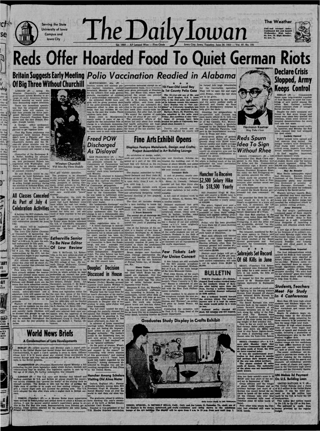 Daily Iowan (Iowa City, Iowa), 1953-06-30