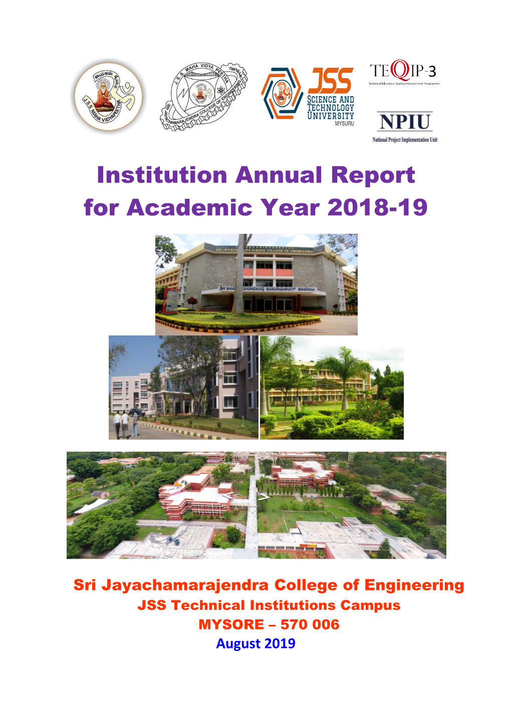 Institution Annual Report for Academic Year 2018-19