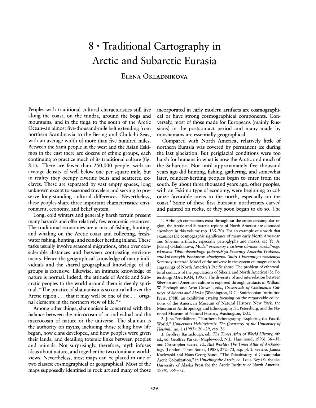 Traditional Cartography in Arctic and Subarctic Eurasia