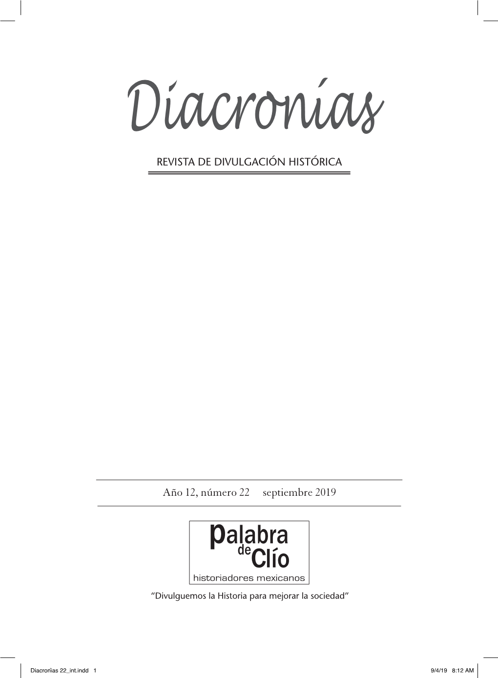 Diacronías REVISTA DE DIVULGACIÓN HISTÓRICA