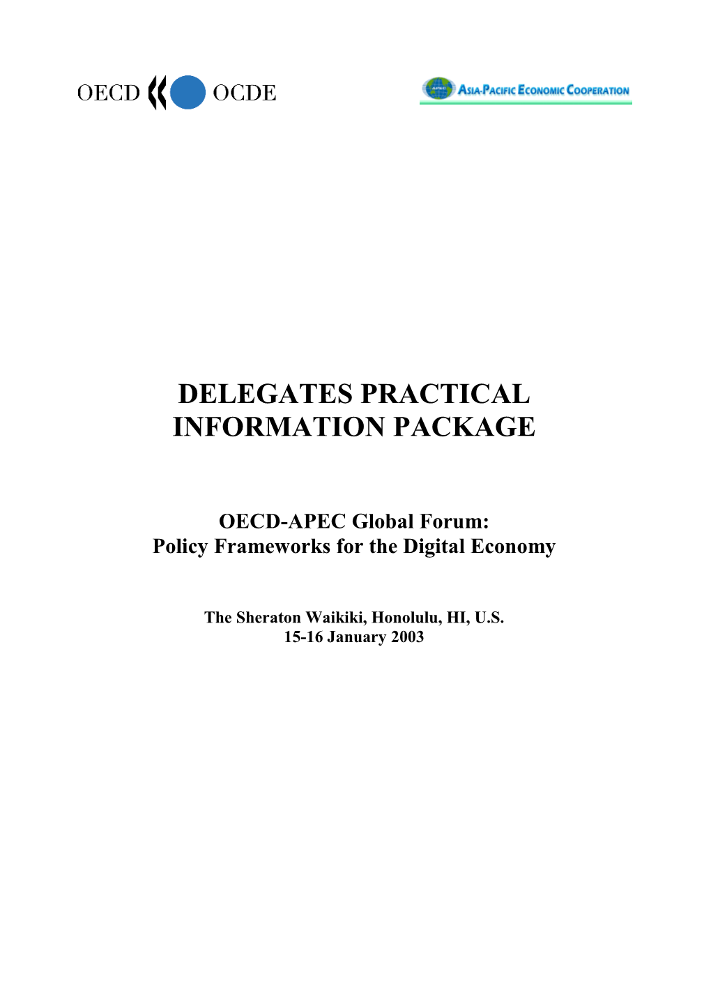 Delegates Practical Information Package