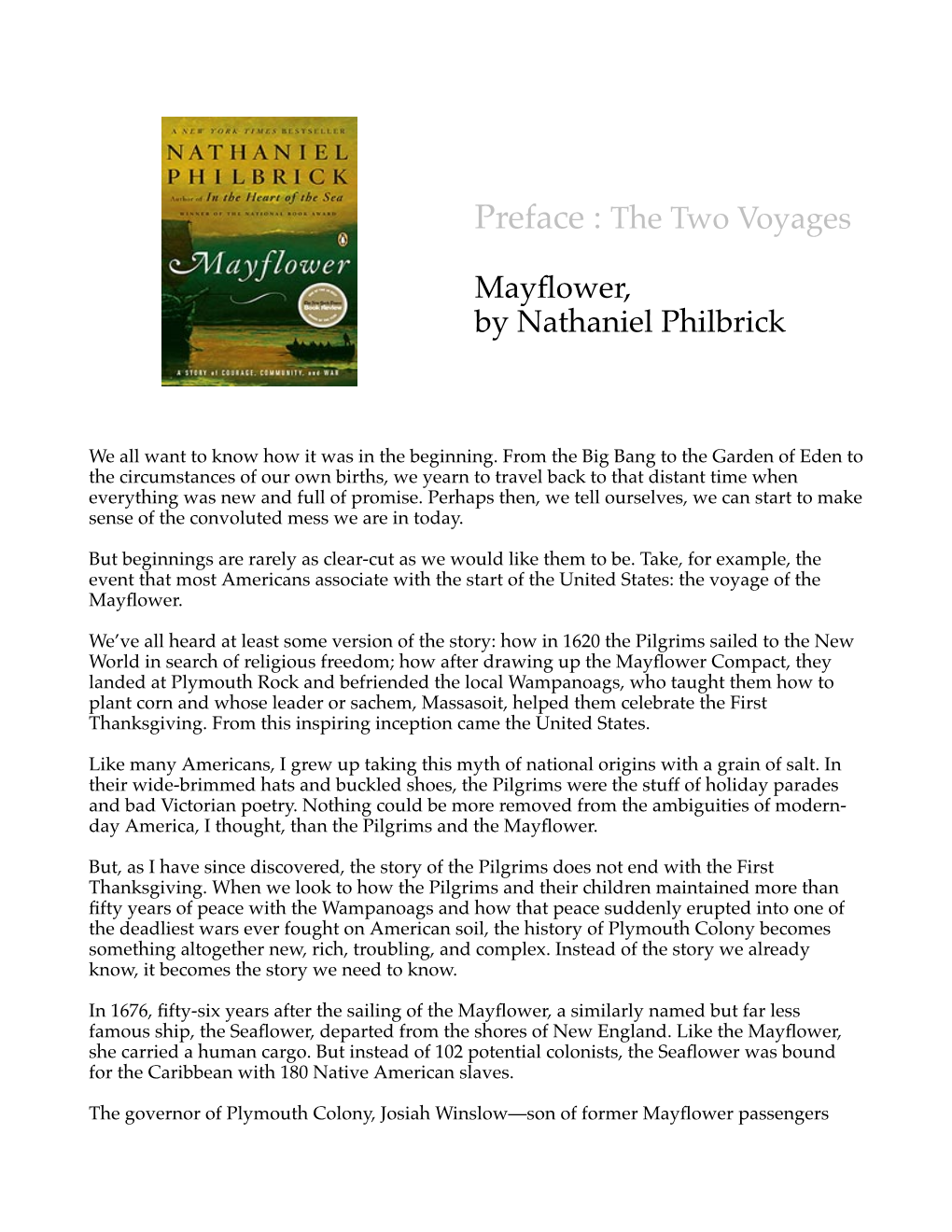 Preface : the Two Voyages