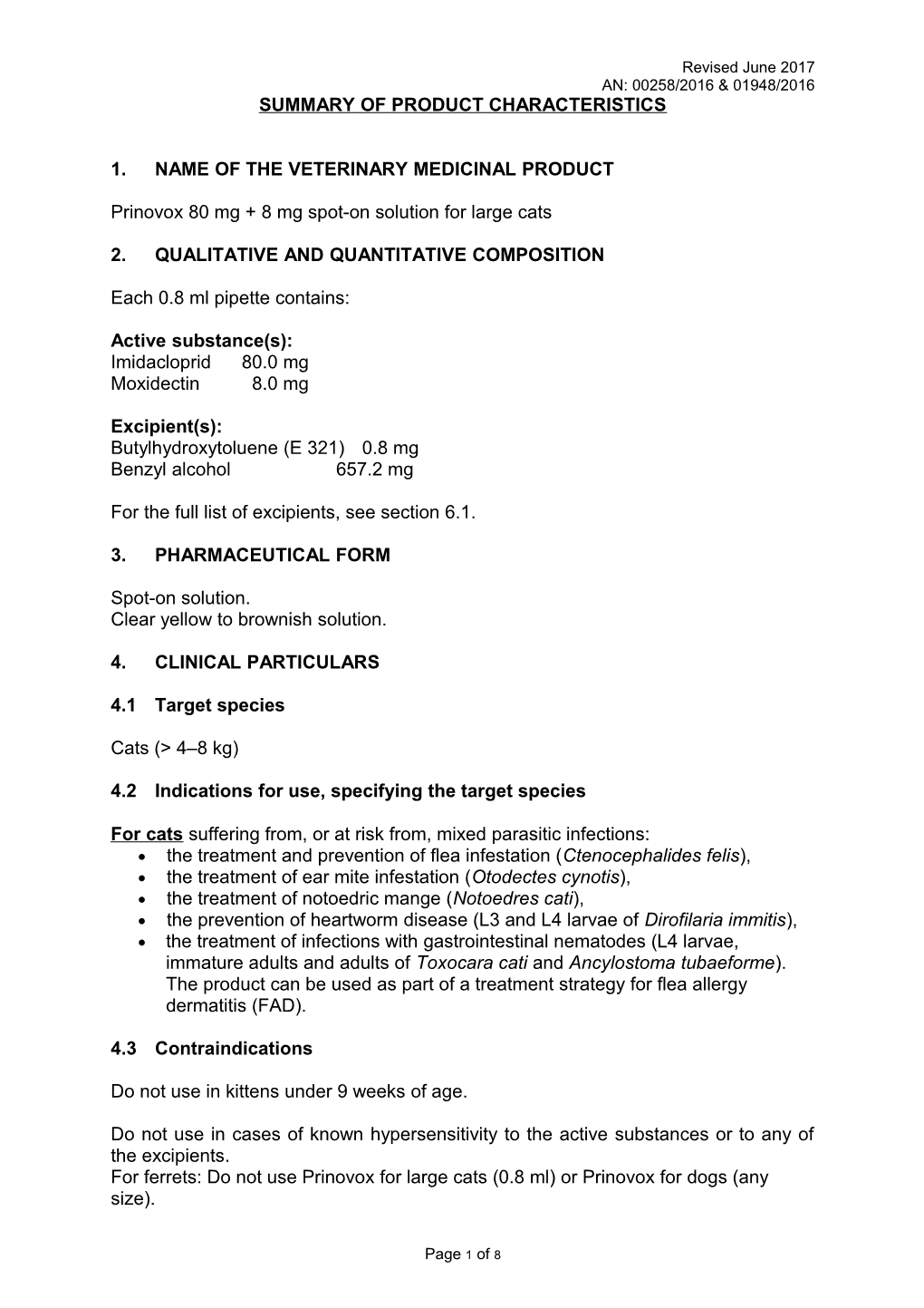 1. Name of the Veterinary Medicinal Product s5