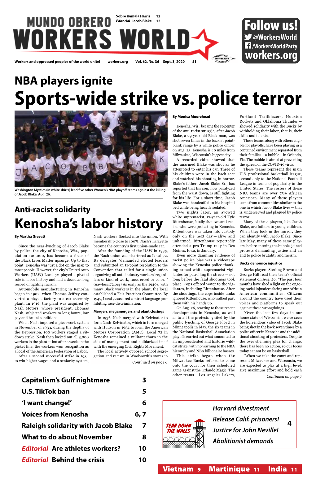 Sports-Wide Strike Vs. Police Terror