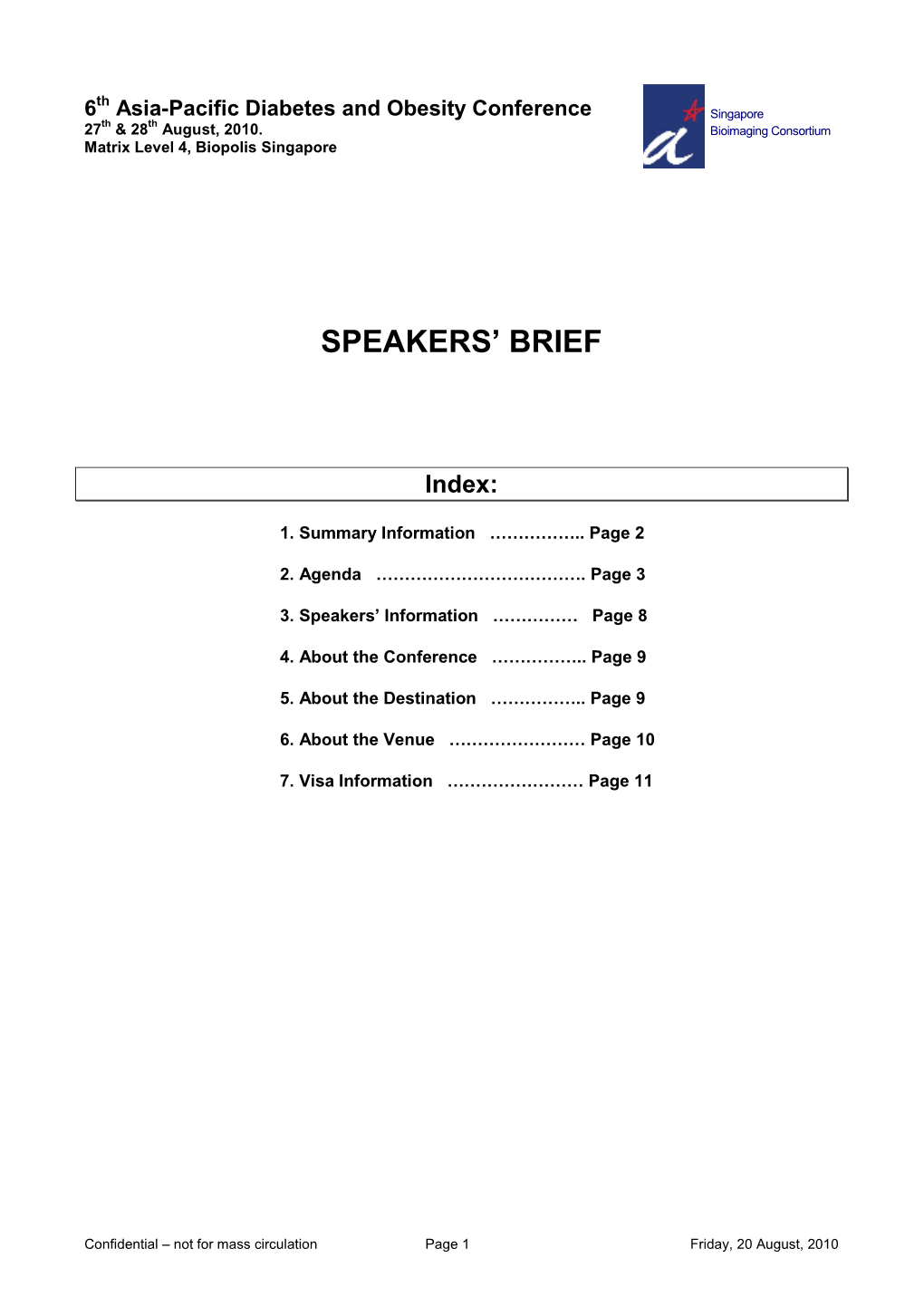 Speakers' Brief
