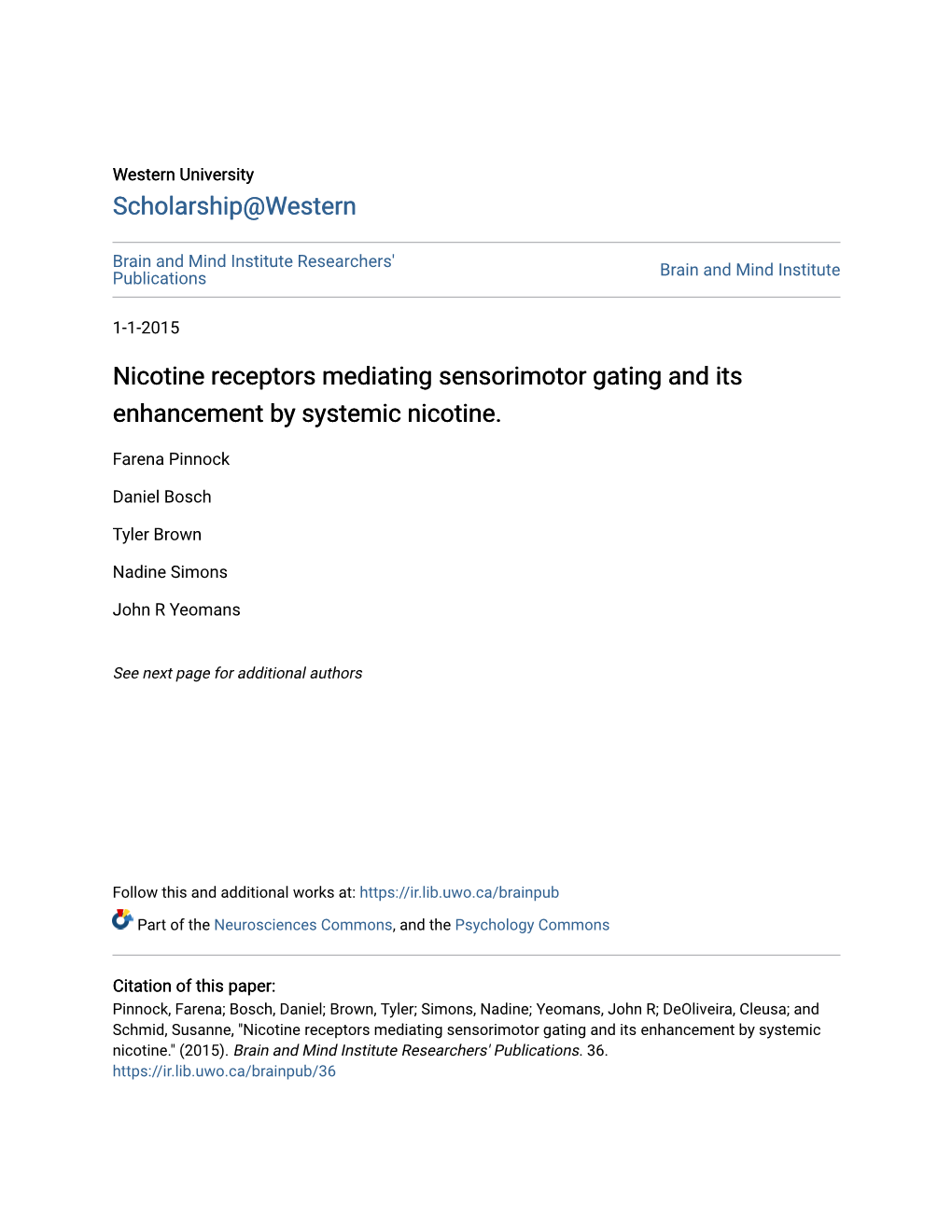 Nicotine Receptors Mediating Sensorimotor Gating and Its Enhancement by Systemic Nicotine