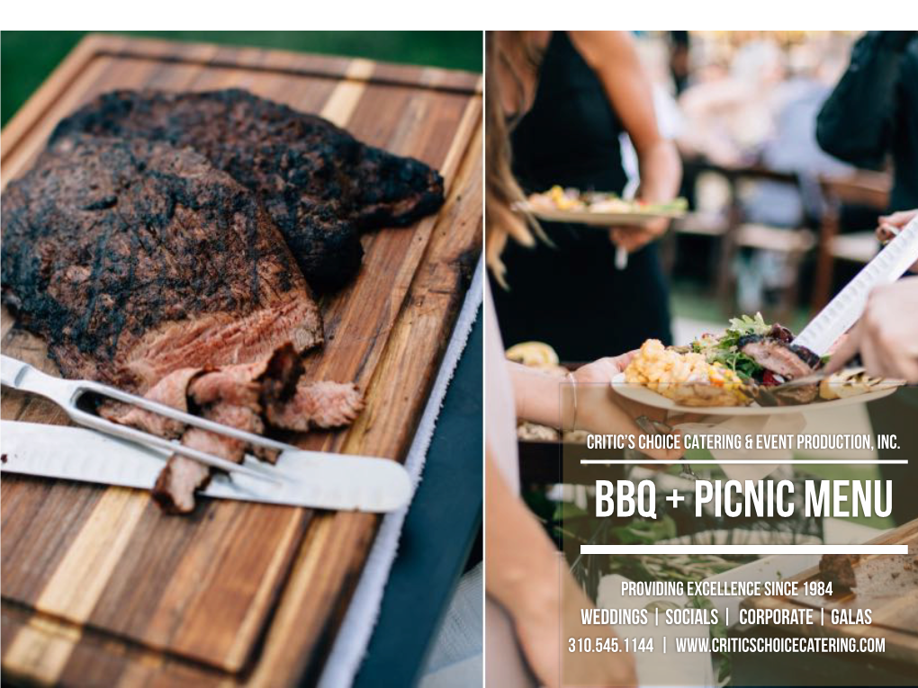 Bbq + Picnic Menu