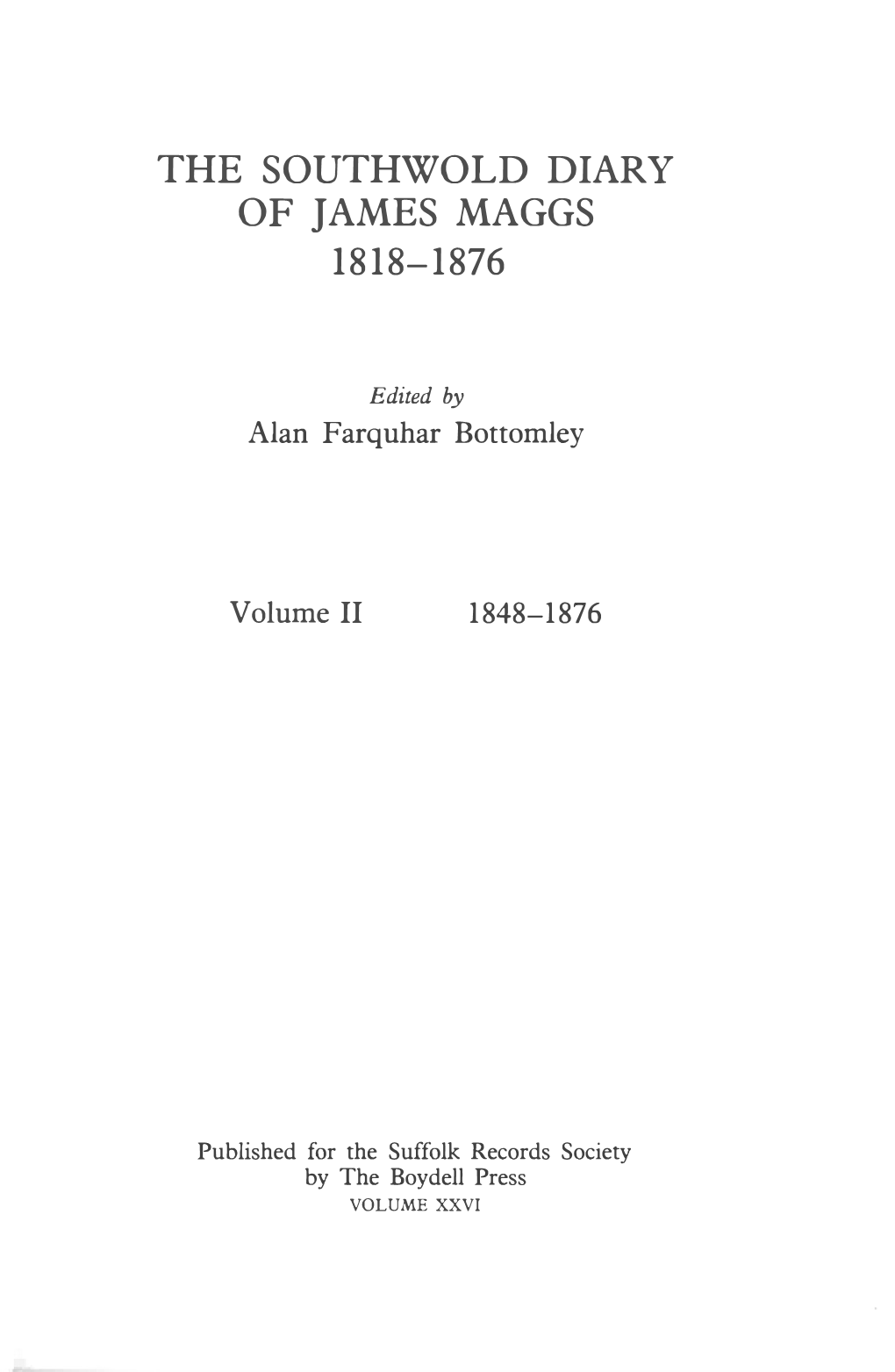 The Southwold Diary of James Maggs II | 1848-1876