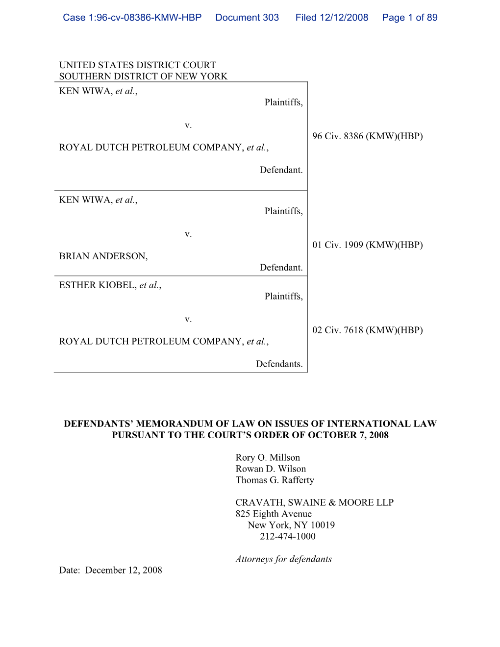 Defendants' Response Brief