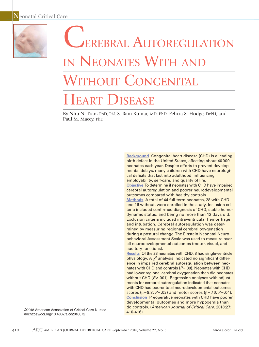 Cerebral Autoregulation in Neonates with and Without Congenital Heart Disease
