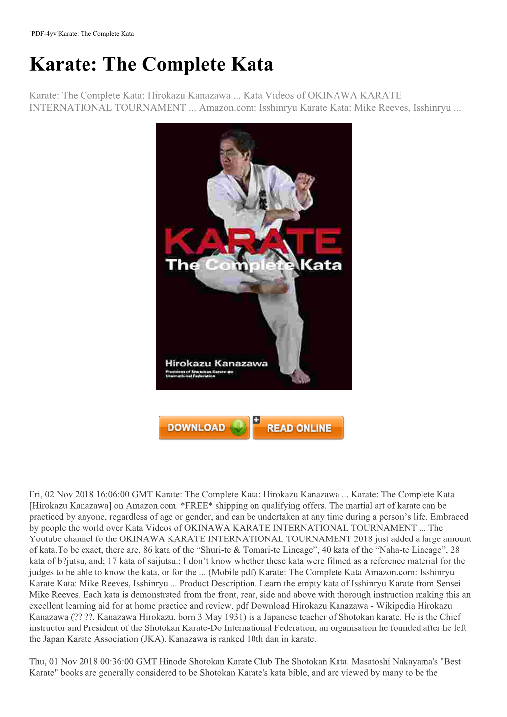 (Mobile Pdf) Karate: the Complete Kata Amazon.Com: Isshinryu Karate Kata: Mike Reeves, Isshinryu