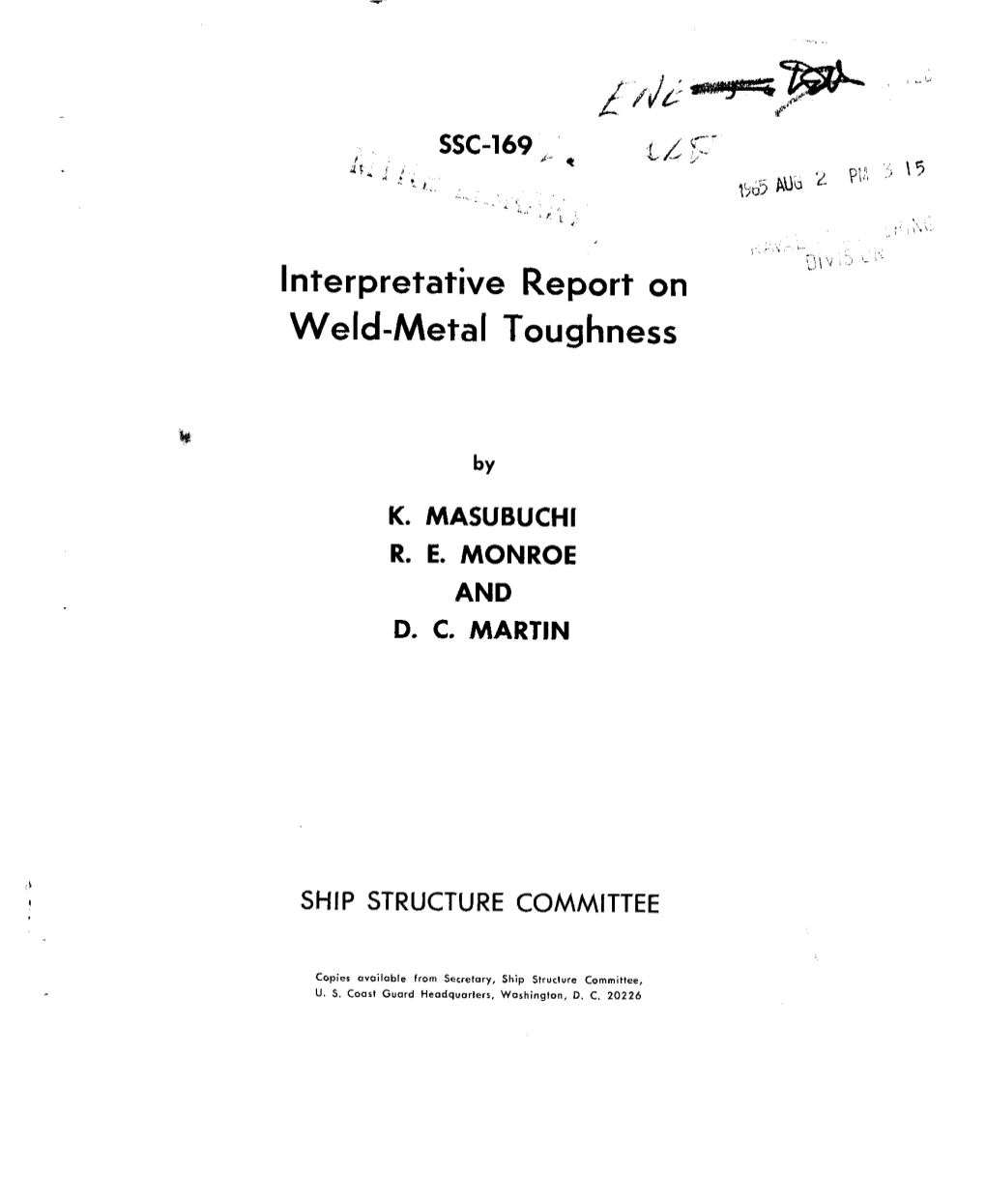 Interpretative Report on Weld-Metal Toughness