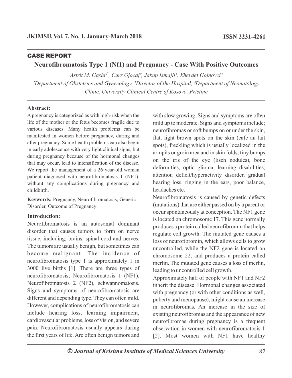 Ó Neurofibromatosis Type 1 (Nf1) and Pregnancy