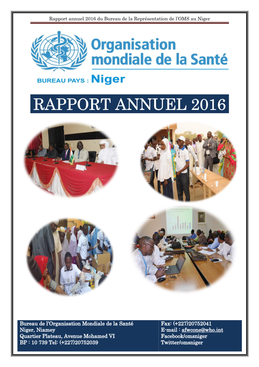 OMS Niger : Rapport Annuel 2016