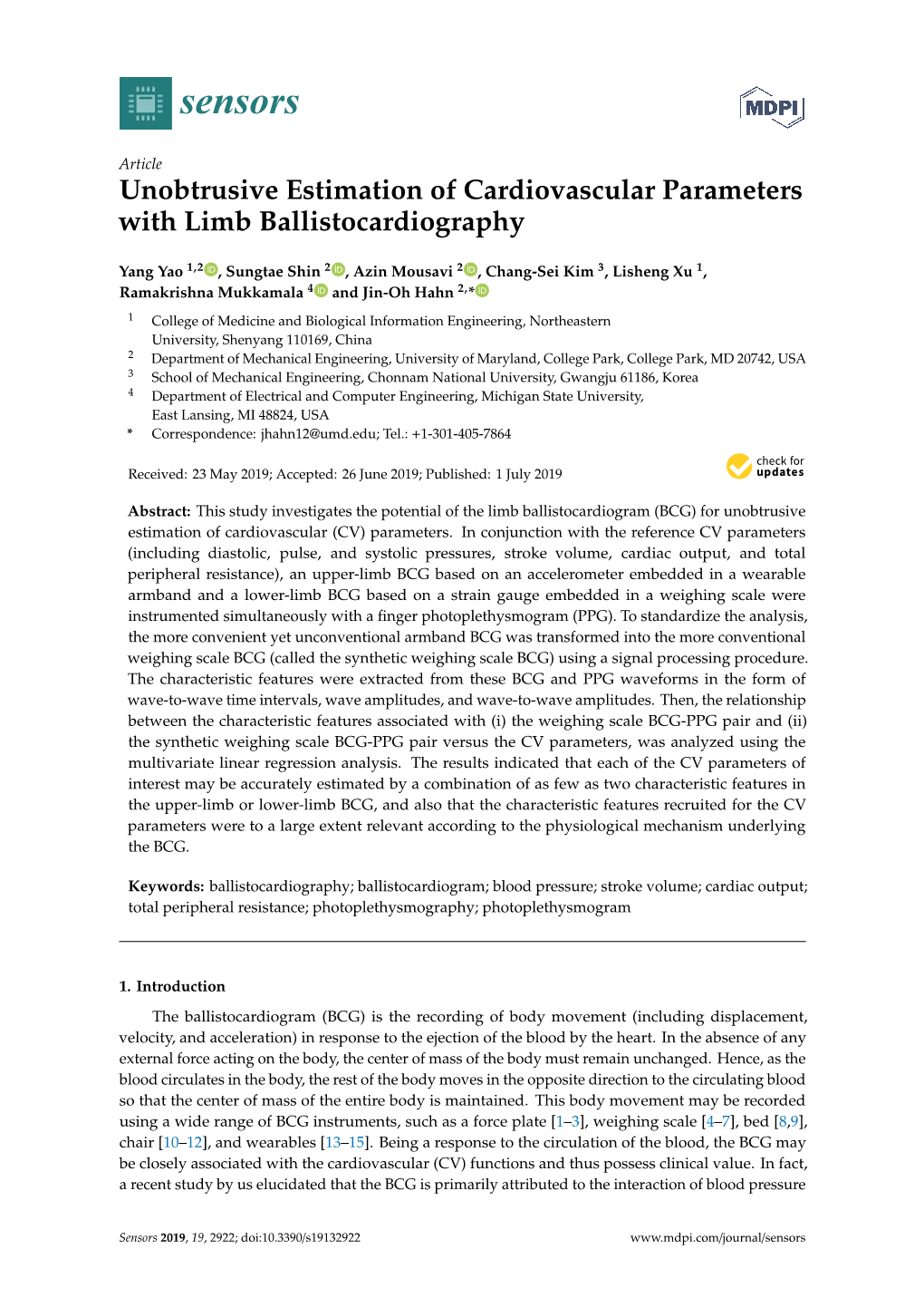 Unobtrusive Estimation of Cardiovascular Parameters with Limb Ballistocardiography