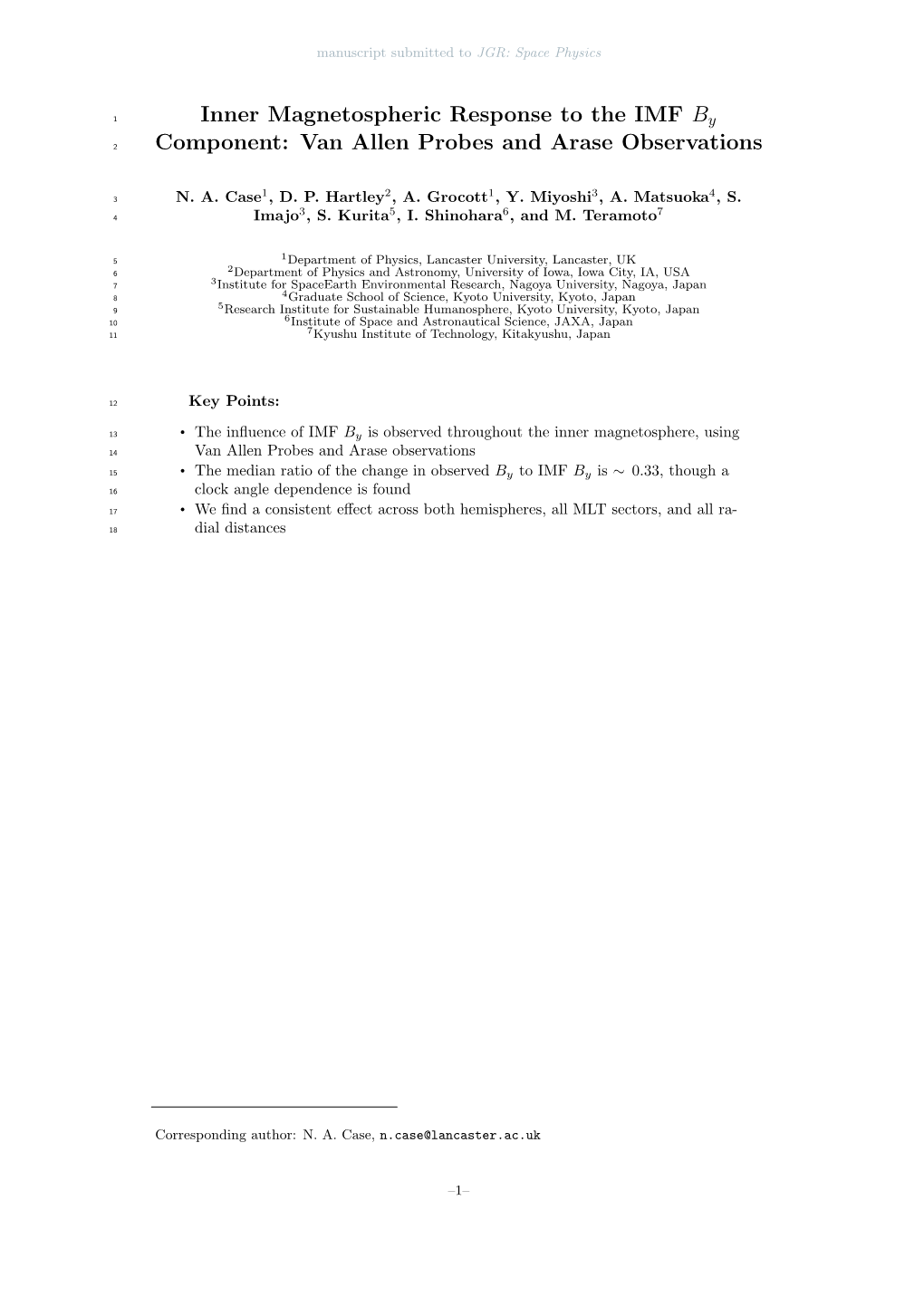 Inner Magnetospheric Response to the IMF by Component: Van Allen