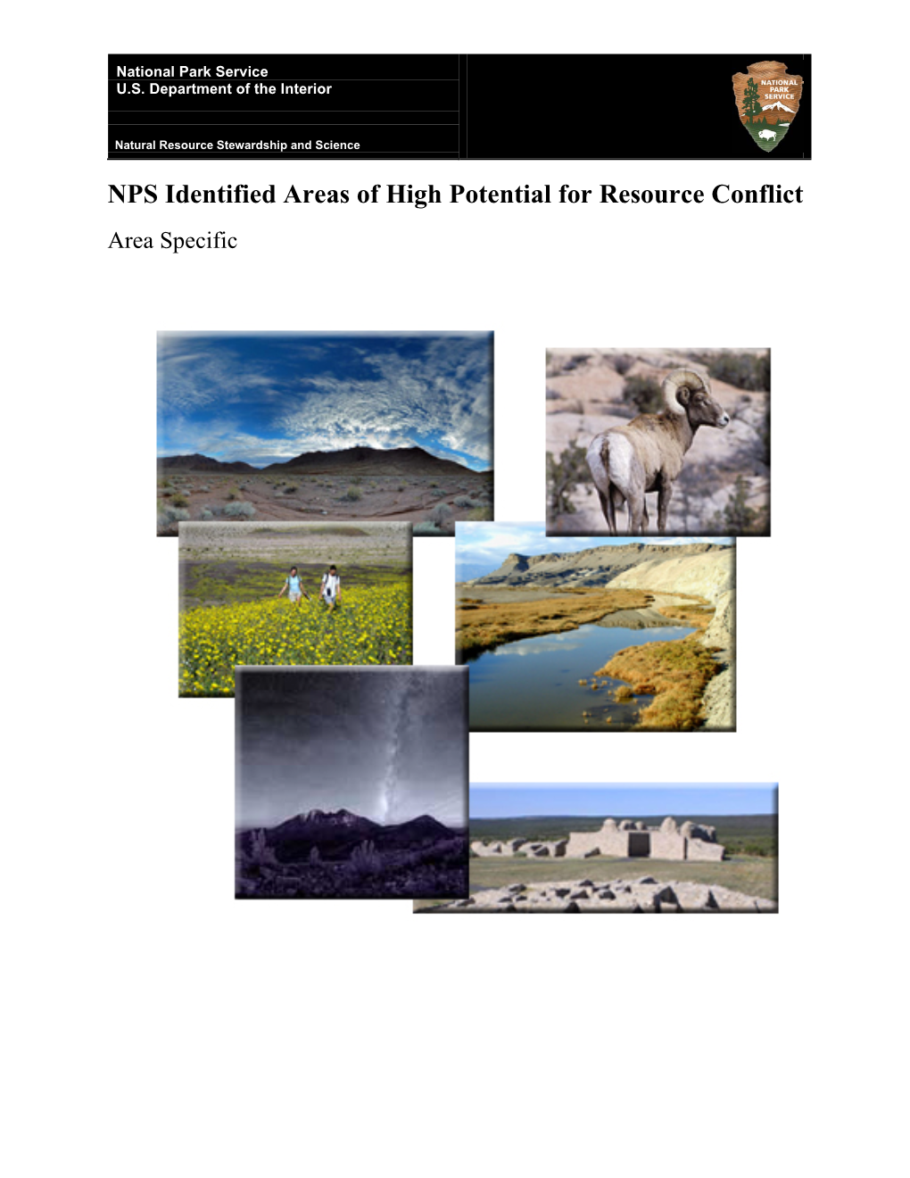 NPS Identified Areas of High Potential for Resource Conflict Area Specific