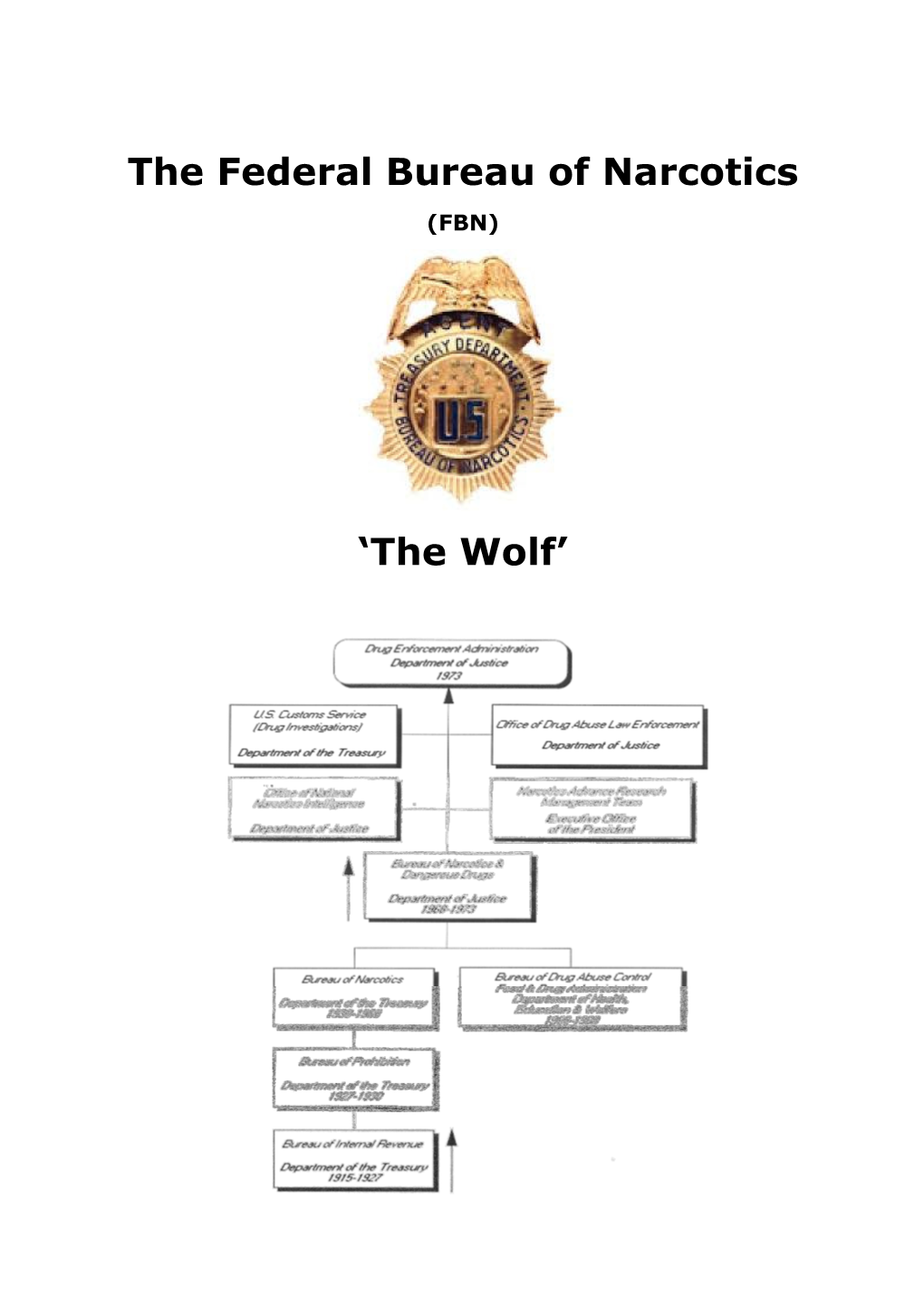 The Federal Bureau of Narcotics (FBN)