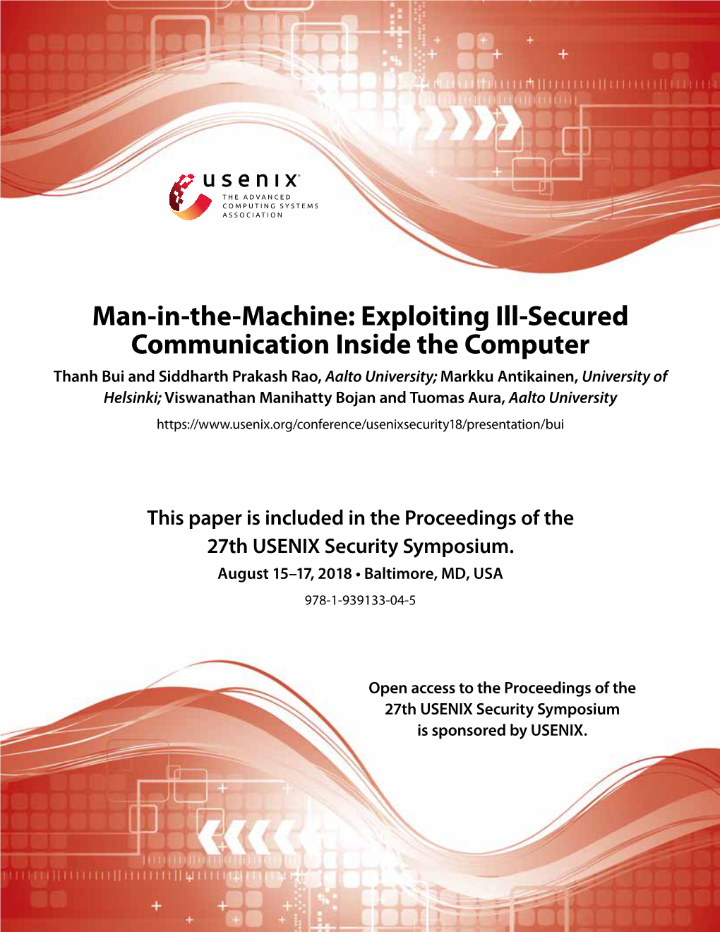 Exploiting Ill-Secured Communication Inside the Computer