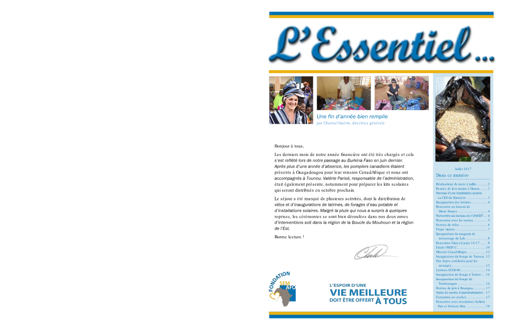 L'essentiel Vol2 No19 – Juillet 2017