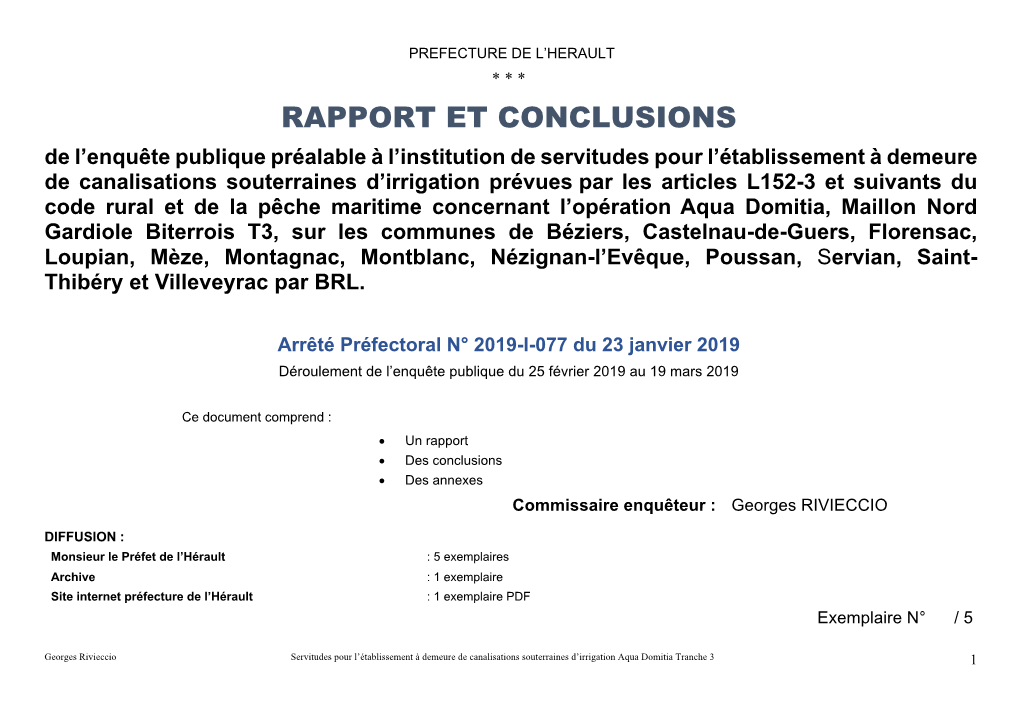 Rapport Et Conclusions