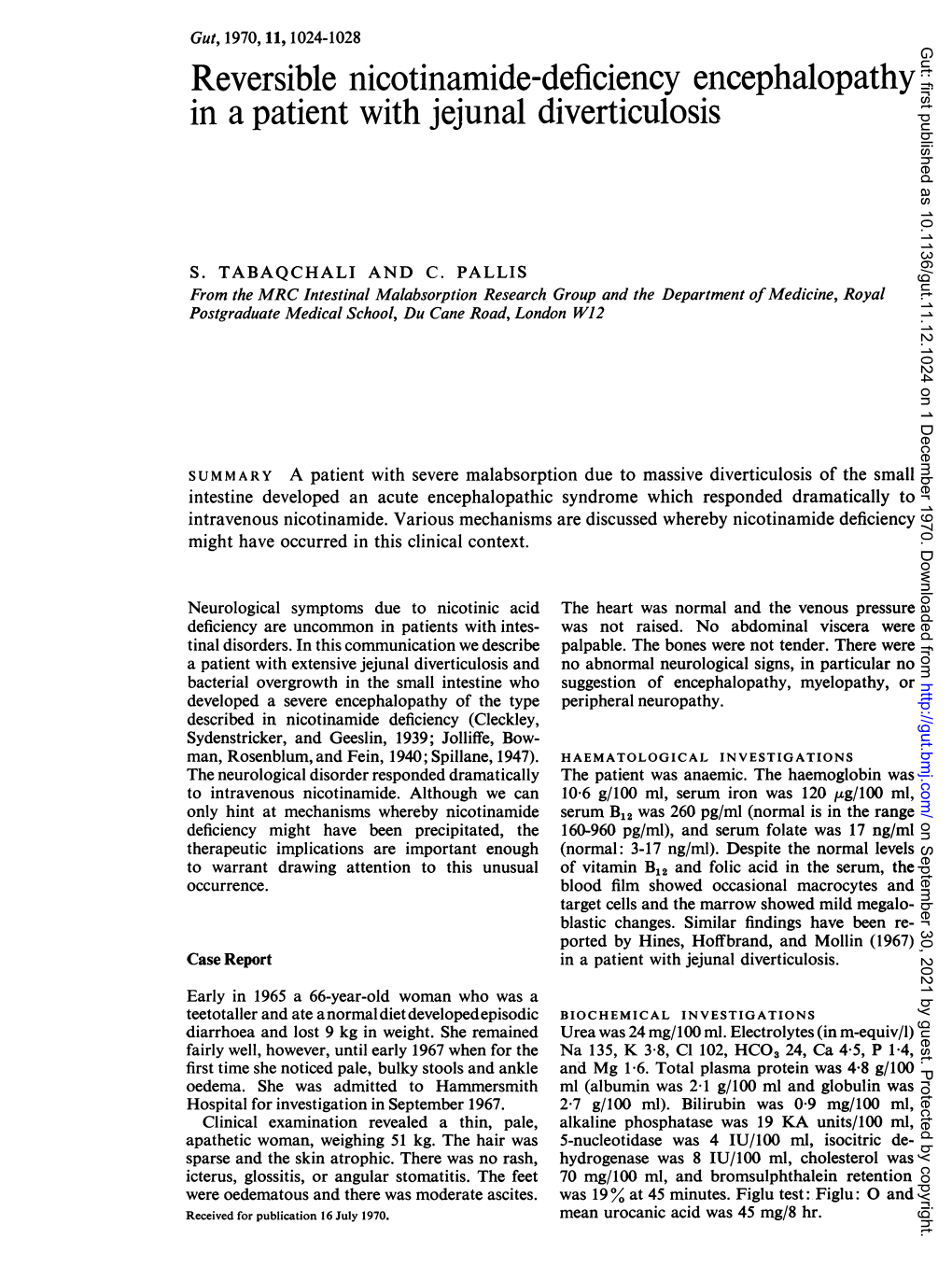 Reversible Nicotinamide-Deficiency Encephalopathy in a Patient with Jejunal Diverticulosis