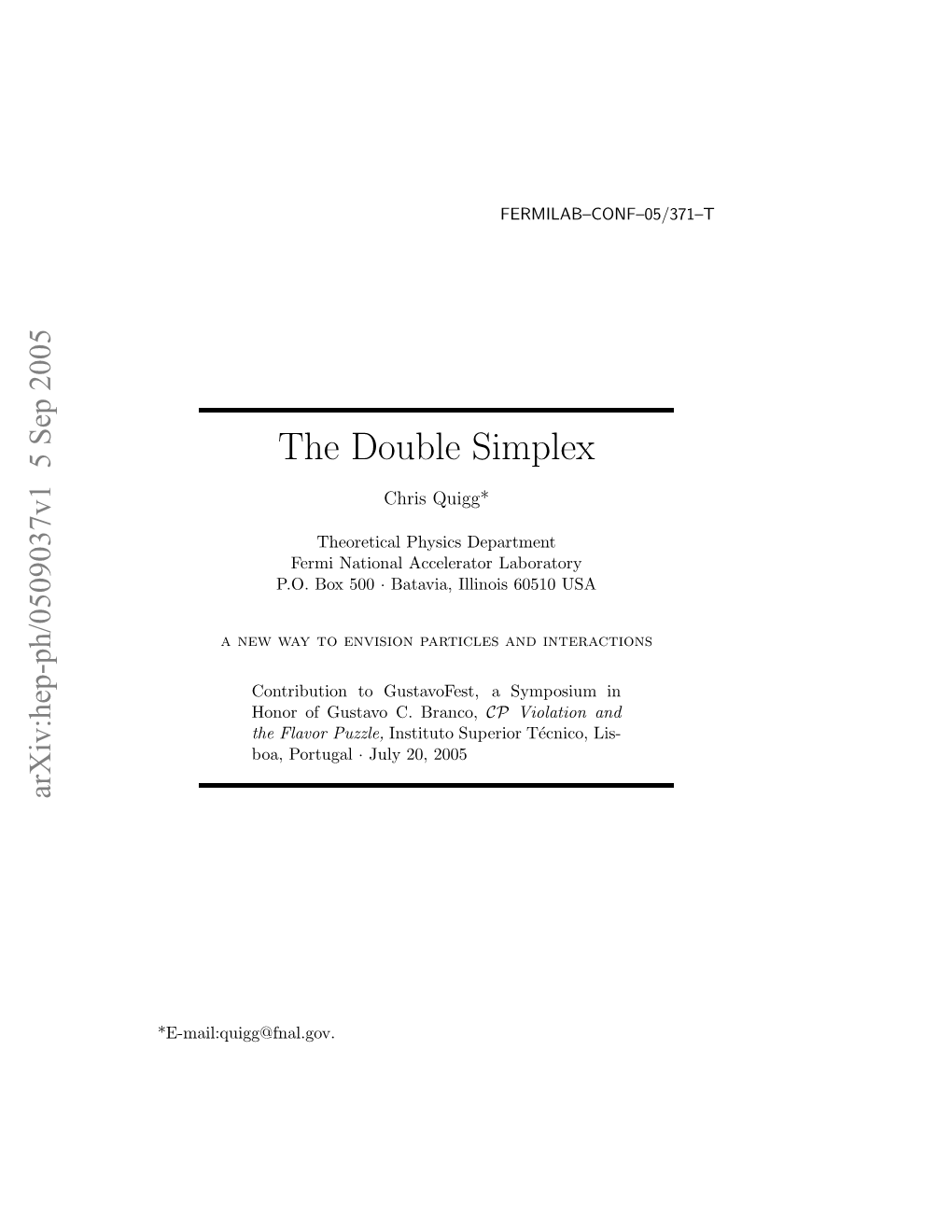 The Double Simplex 3