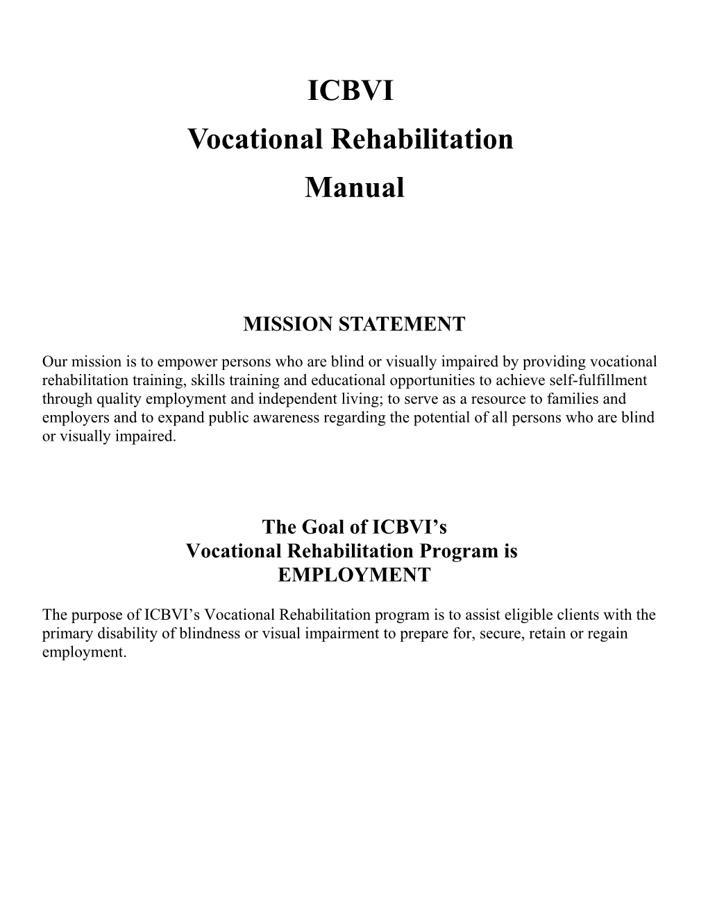 Vocational Rehabilitation