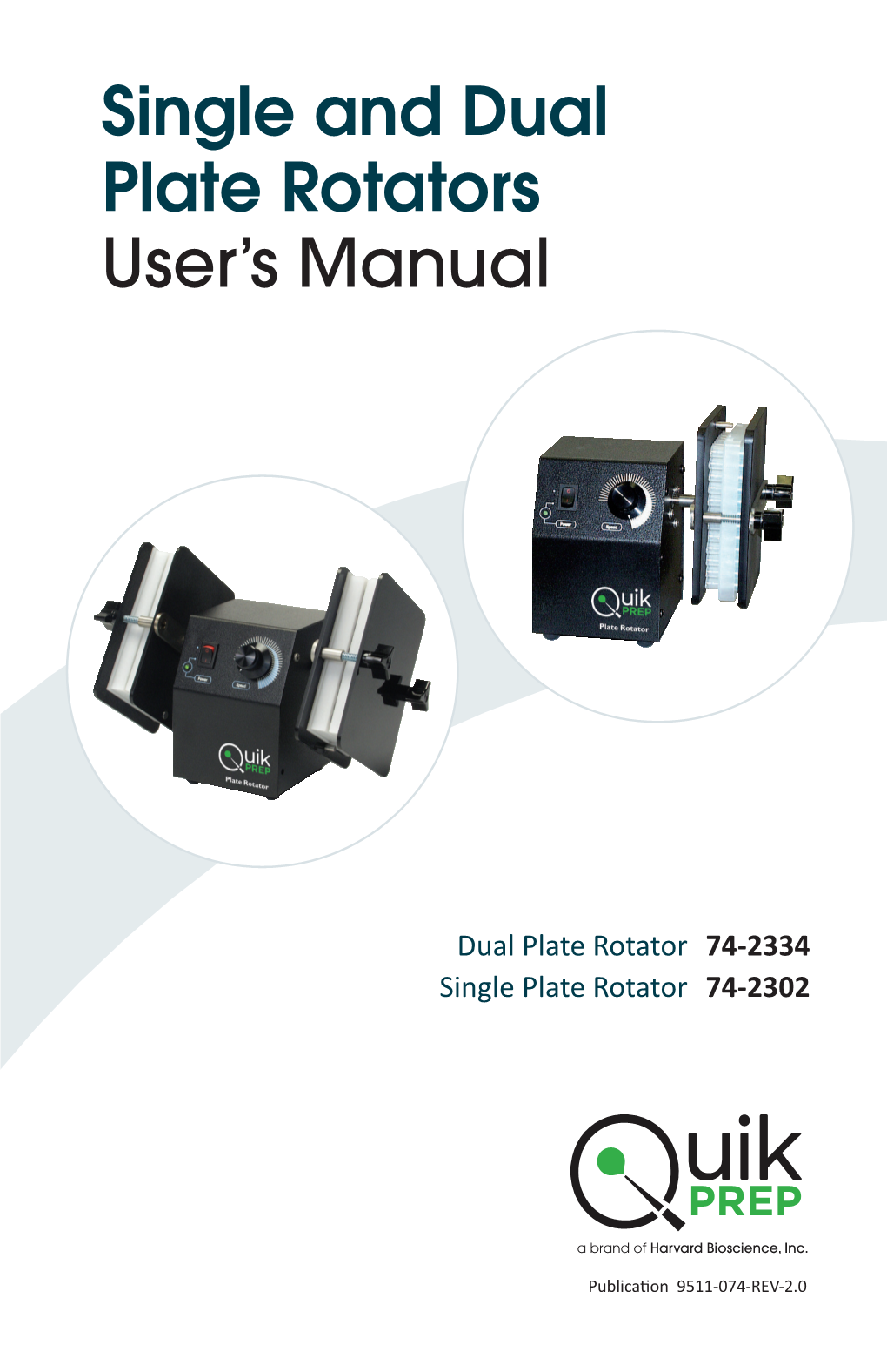 Single and Dual Plate Rotators User's Manual
