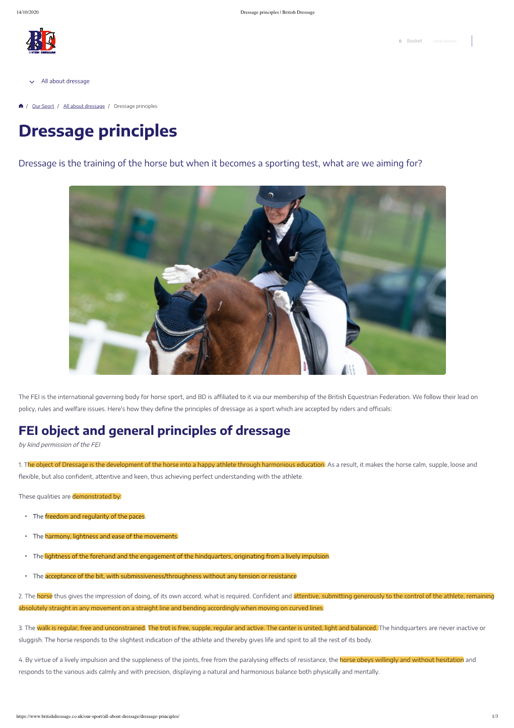 Dressage Principles | British Dressage