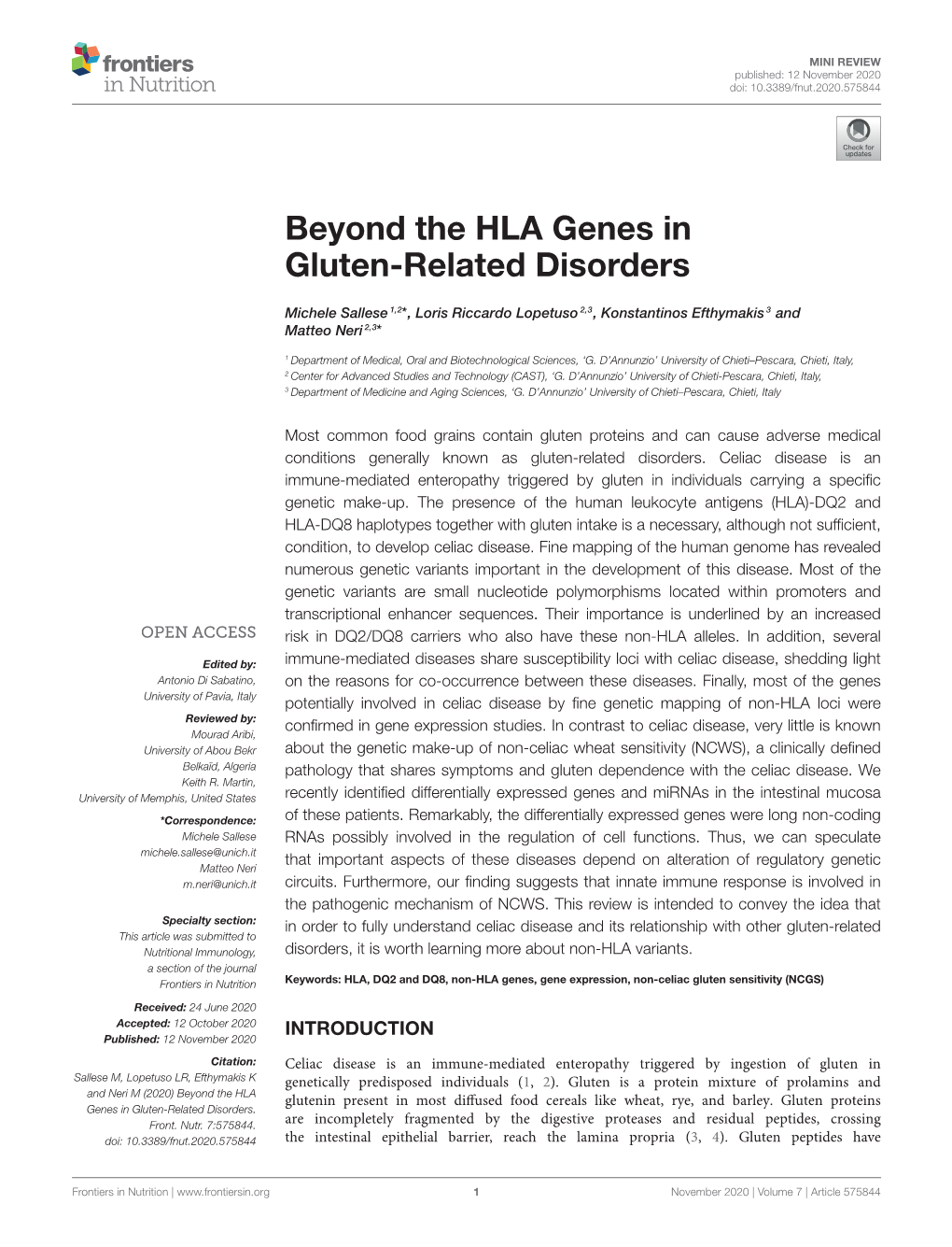 Beyond the HLA Genes in Gluten-Related Disorders