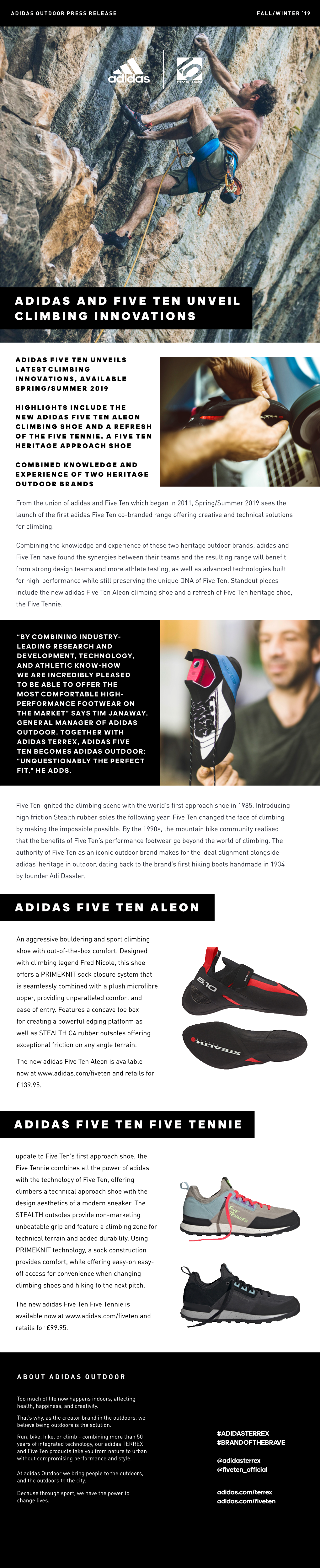 EN Adidas and Five Ten Unveils Climbing Innovations