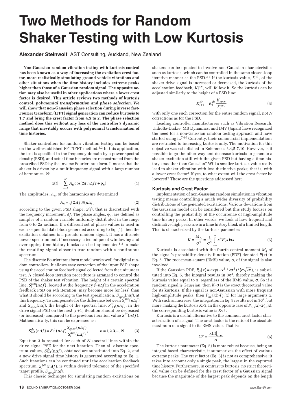 Two Methods for Random Shaker Testing with Low Kurtosis