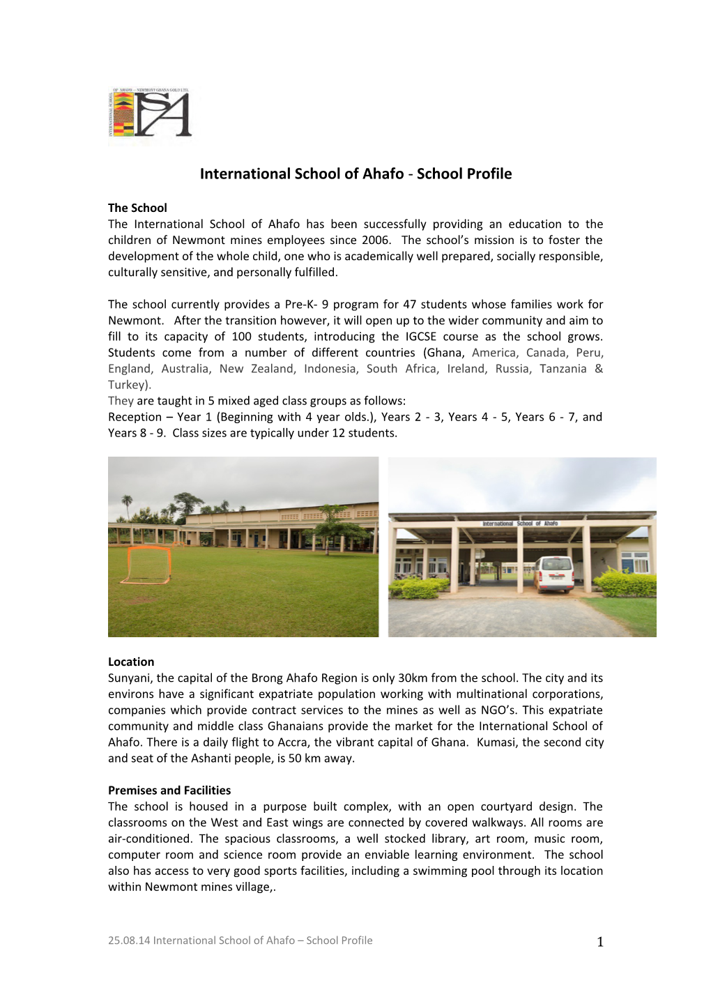 International School of Ahafo - School Profile