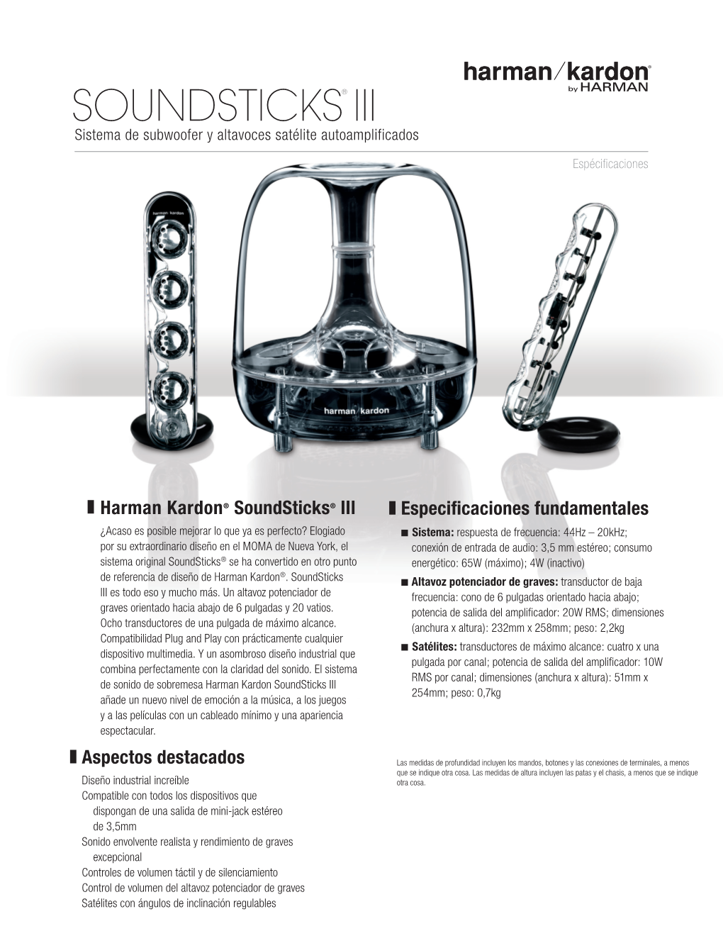 Soundsticks® III Sistema De Subwoofer Y Altavoces Satélite Autoamplificados