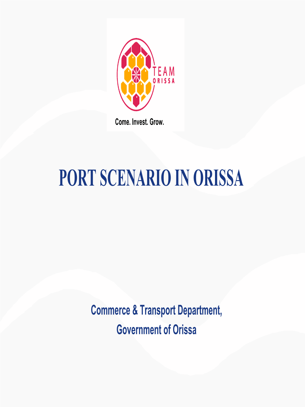 Port Scenario in Orissa-2010