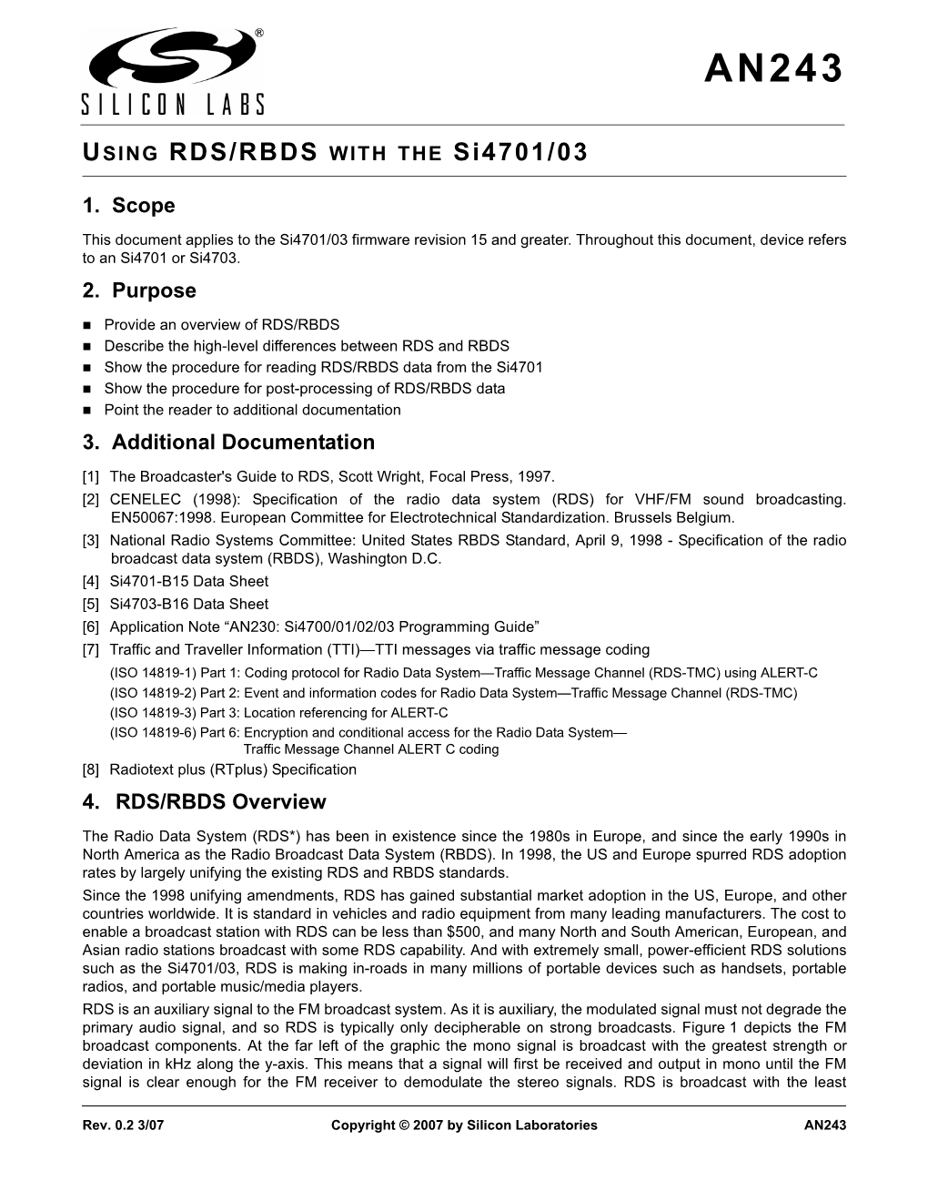 USING RDS/RBDS with the Si4701/03