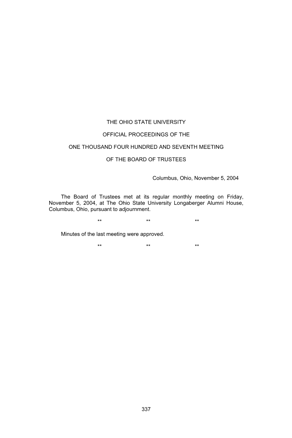 337 the Ohio State University Official Proceedings of The