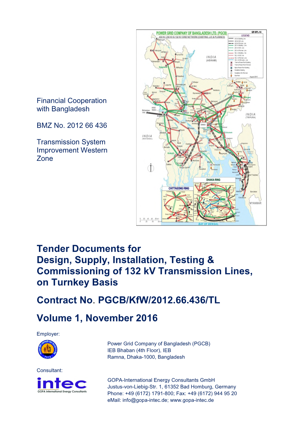 Tender Documents for Design, Supply, Installation, Testing & Commissioning of 132 Kv Transmission Lines, on Turnkey Basis Contract No