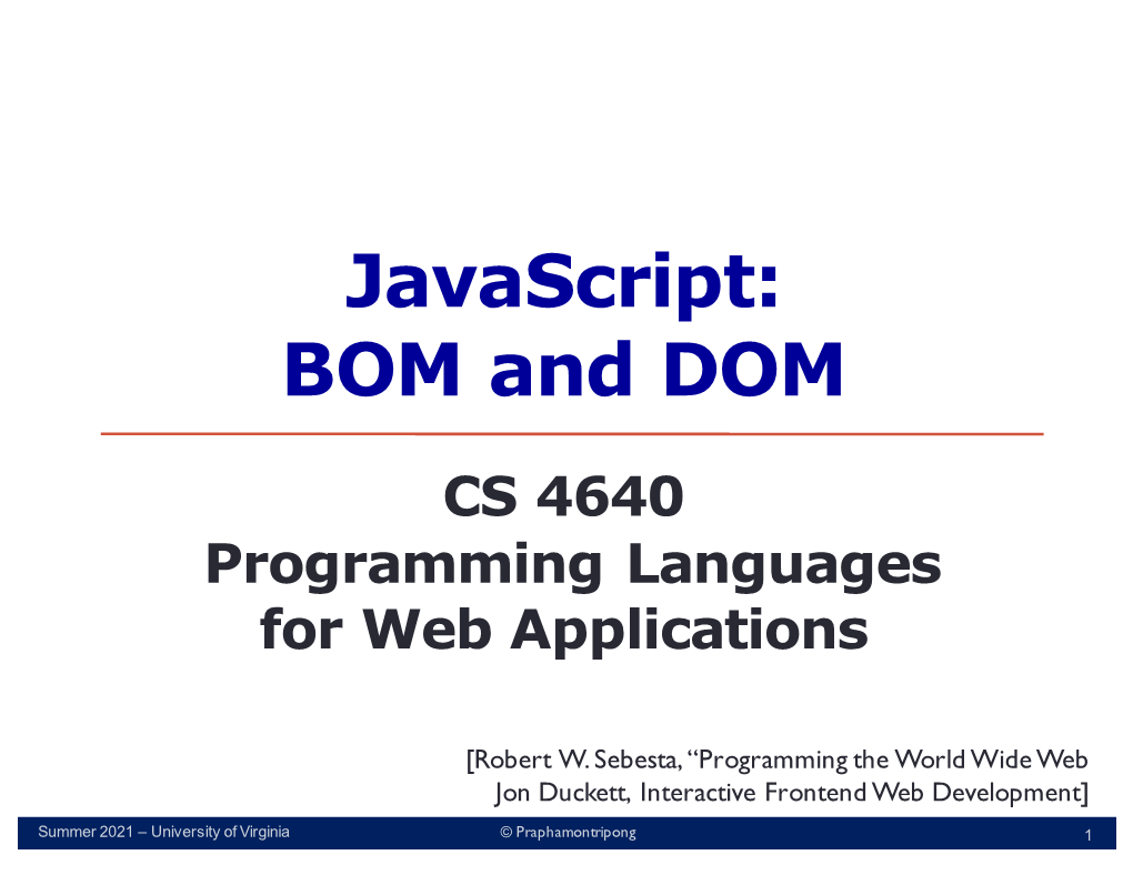 Javascript: BOM and DOM