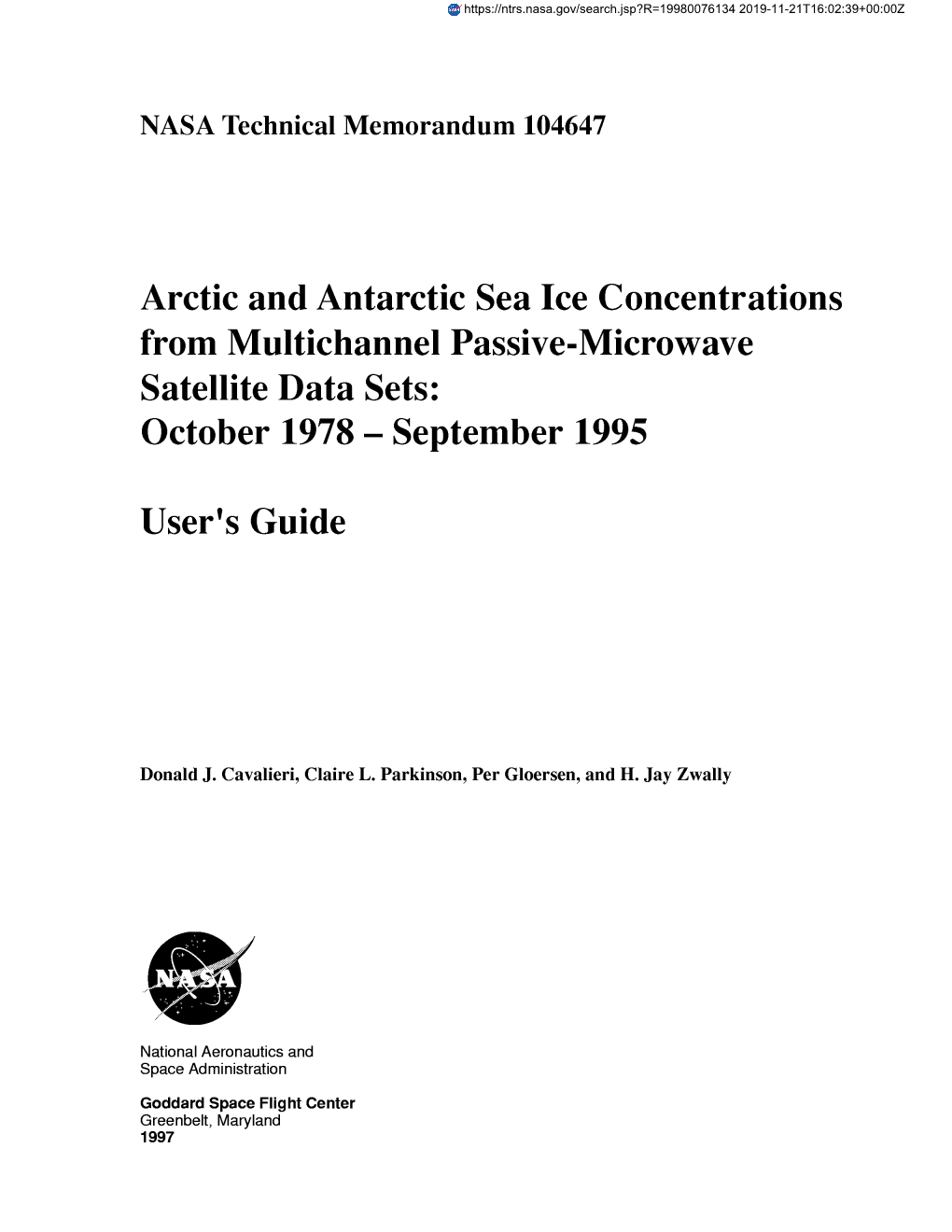 NASA Technical Memorandum 104647