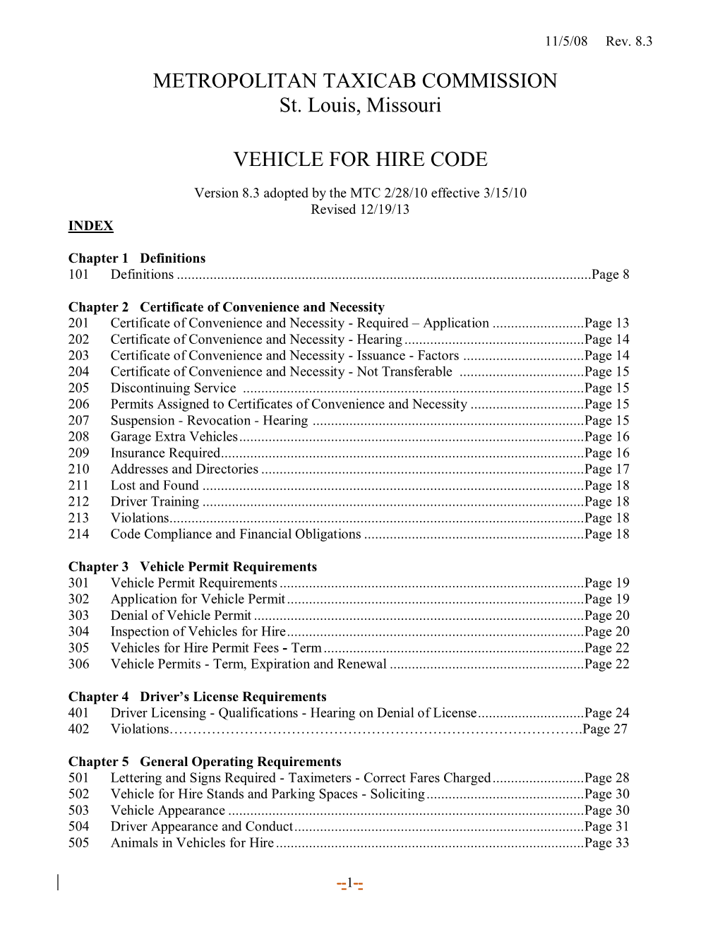 Vehicle for Hire Code