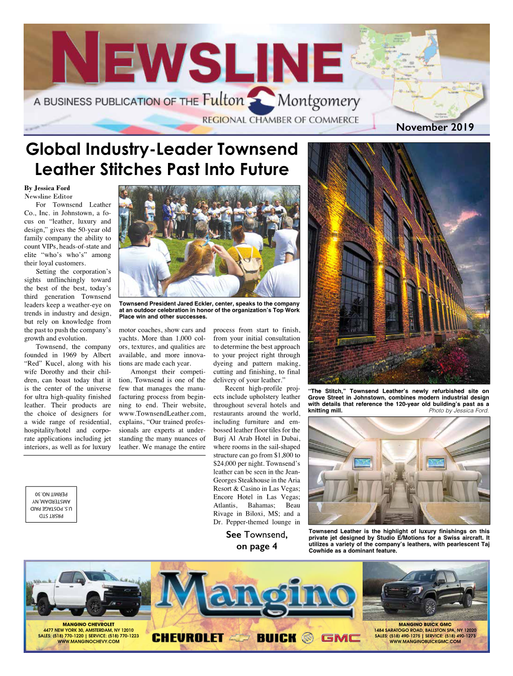 November 2019 Global Industry-Leader Townsend Leather Stitches Past Into Future by Jessica Ford Newsline Editor for Townsend Leather Co., Inc