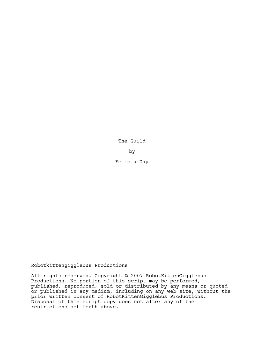 Guild Scripts Title Page