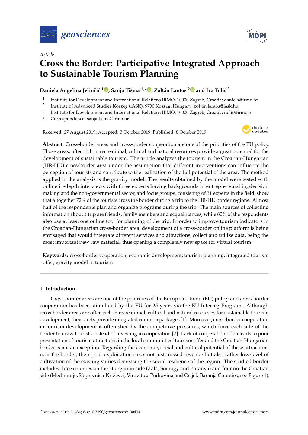 Participative Integrated Approach to Sustainable Tourism Planning